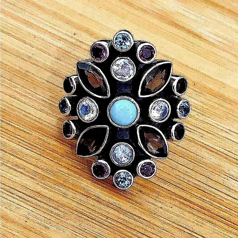 $84  Nicky Butler Estate Ring  Sterling Silver  Size 10  Marked NB 925 INDIA